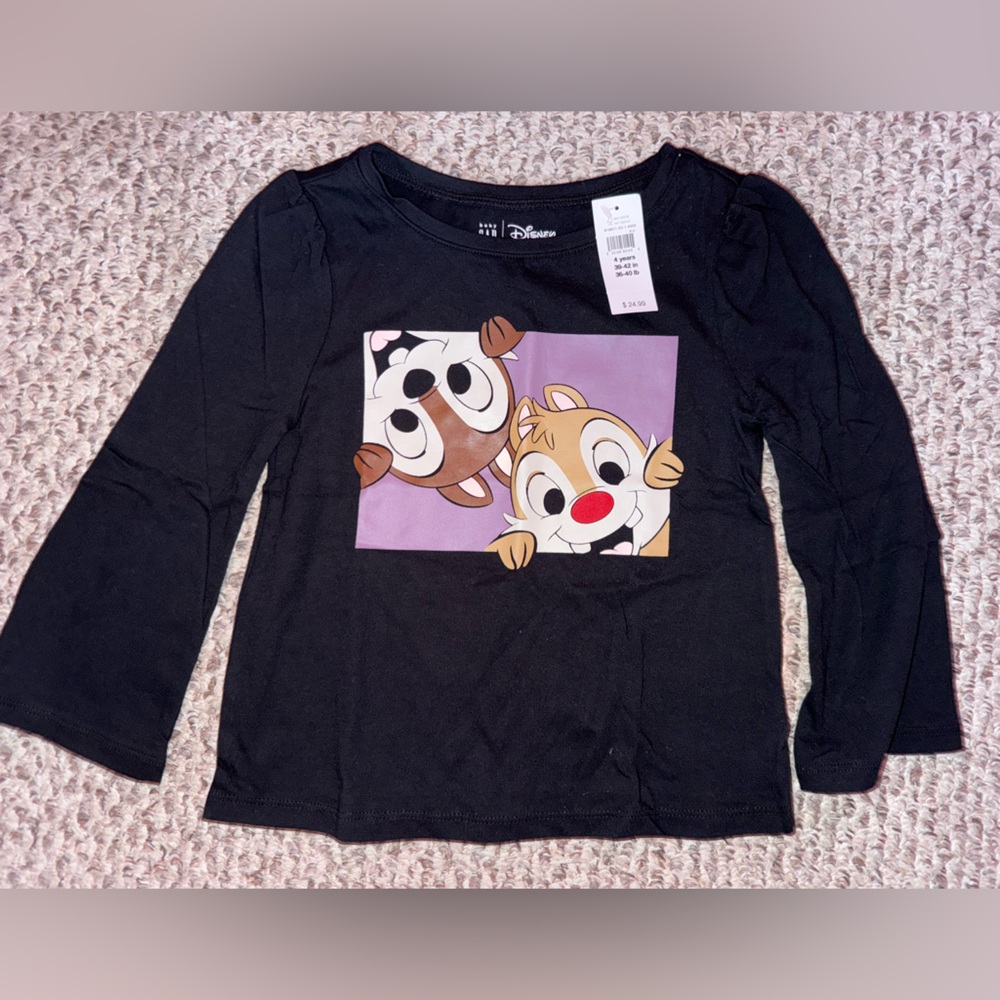 Toddler Chip and Dale Long Sleeve Shirt. NWT.
